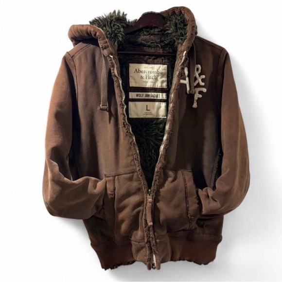 VTG Y2K Men’s Rare Abercrombie & Fitch Wolf Jaw Jacket Size Large - Picture 3 of 9